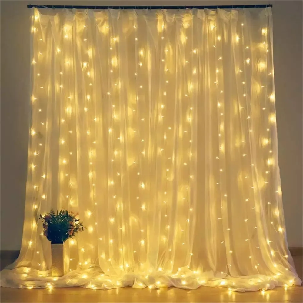 2x2m LED Icicle String Lights Christmas Fairy Garland for Outdoor Home Wedding Party Curtain Garden Festival Decor