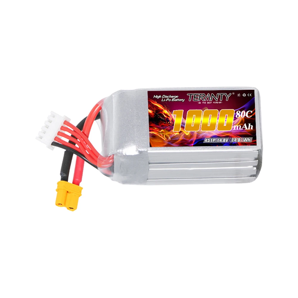 TERANTY 2S 3S 4S 6S 1000mAh 80C LiPo Battery For Quadcopter FPV Drone Parts 7.4V 11.1V 14.8V 22.2V  Rechargeable Battery