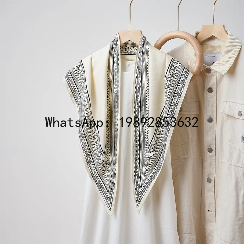

Casual multifunctional shawl pure color normcore rhombus scarf artificial silk twill cool triangle scarf
