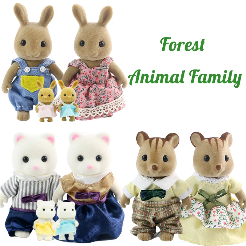 

Children's Simulation 1:12 Rabbit Koala Doll 10/14/18pcs Forest Family Doll Set 1/12 Miniature Pretend Doll Toys For Girls