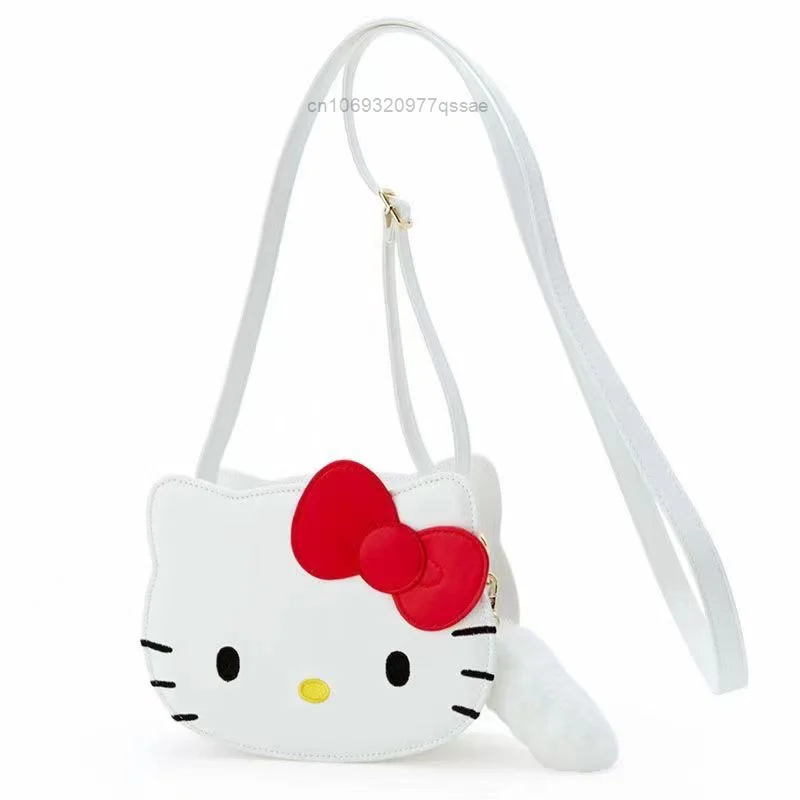 Sanrio Hello Kitty Girl Heart 3D Cartoon Crossbody torba damska PU skórzana torba z wisiorkiem wysokiej wartości estetycznej torebki