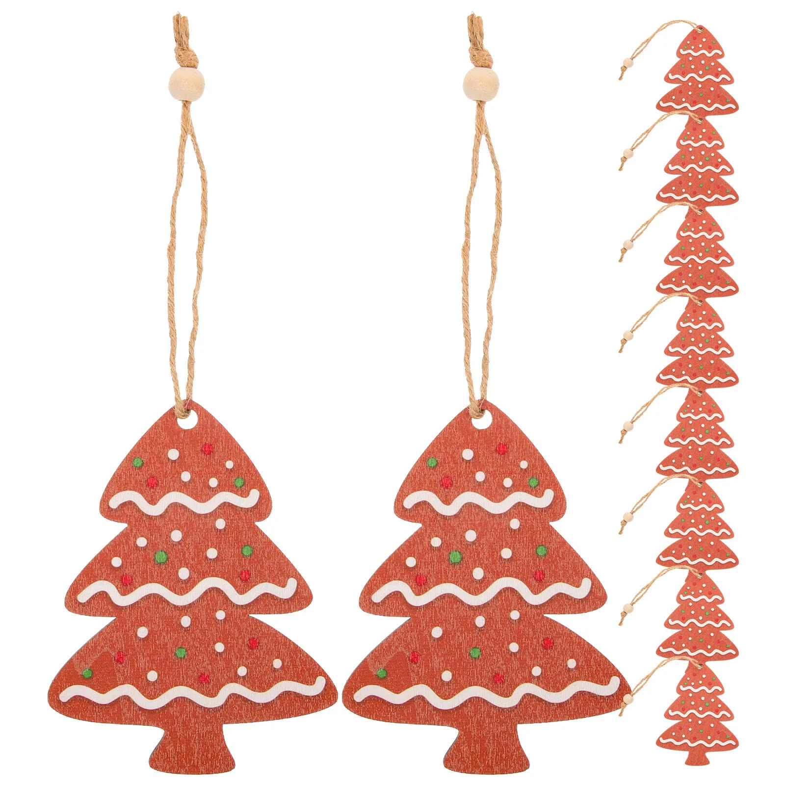 

10Pcs Wooden Xmas Tree Hanging Pendants Christmas Hanging Ornament Xmas Party Decor Supplies Christmas Tree Decorations