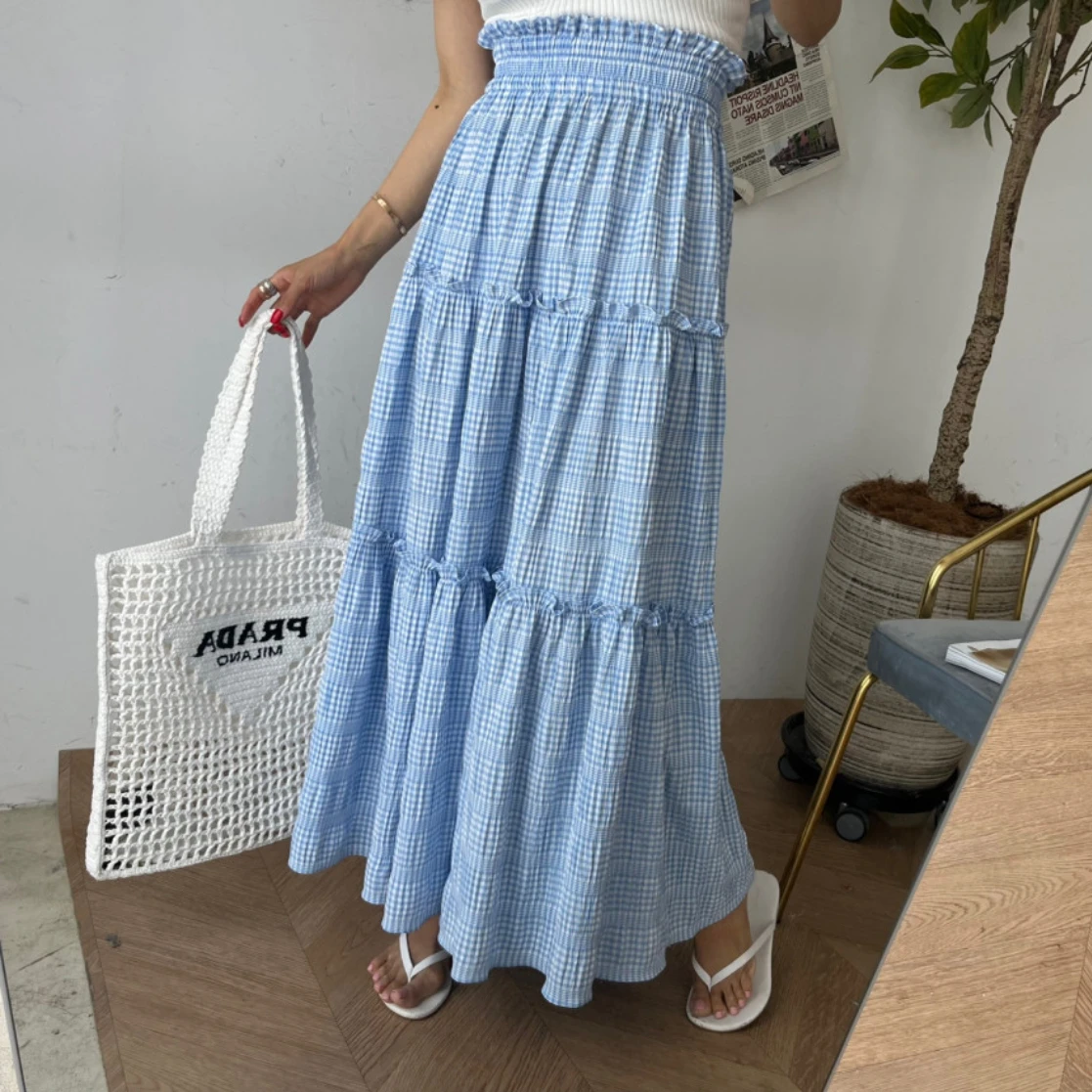 

Длинная юбка в клетку с вставками в корейском стиле для весны, осени и зимы, повседневная, для школы, улицы, путешествий, свиданий, дома