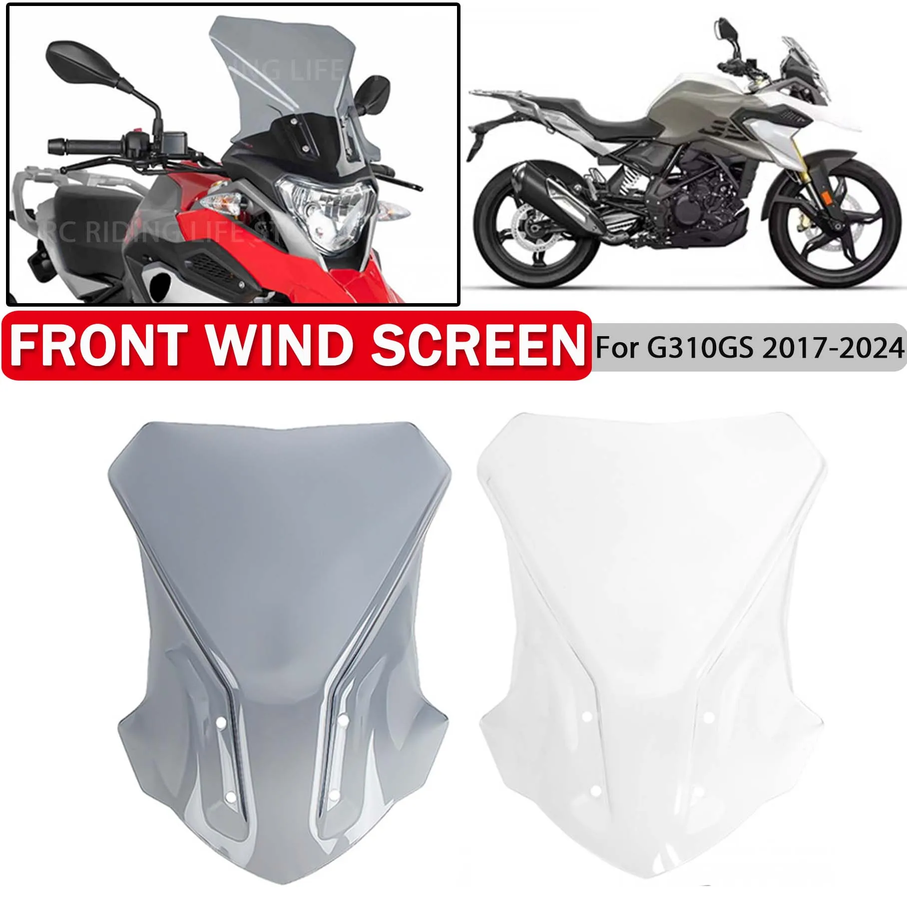 

Motorcycle Windshield For BMW G310GS Windscreen Wind Deflector Cover DoubleBubble Screen G 310GS 310 G310 GS GS310G 2017-2024