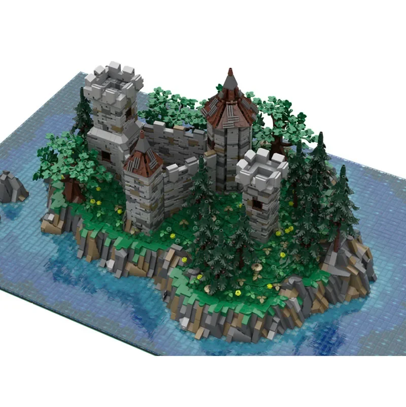 Nowy Zestaw Klocków Moc Średniowieczna Architektura Model Zamek Wyspa Moduł Klocki Prezent Zabawka dla Dzieci Zestaw do Samodzielnego Montażu
