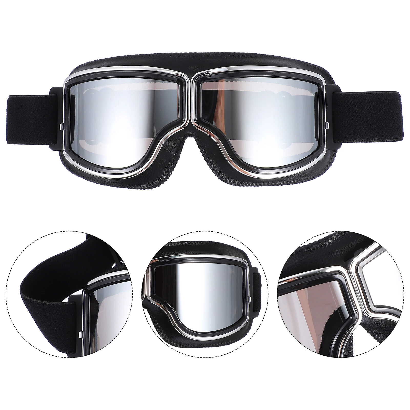 

Motorcycle Glasses Goggles Windproof Motocross Protective Outdoor Eye Riding PC Lenses Durable Frames Adjustable Straps