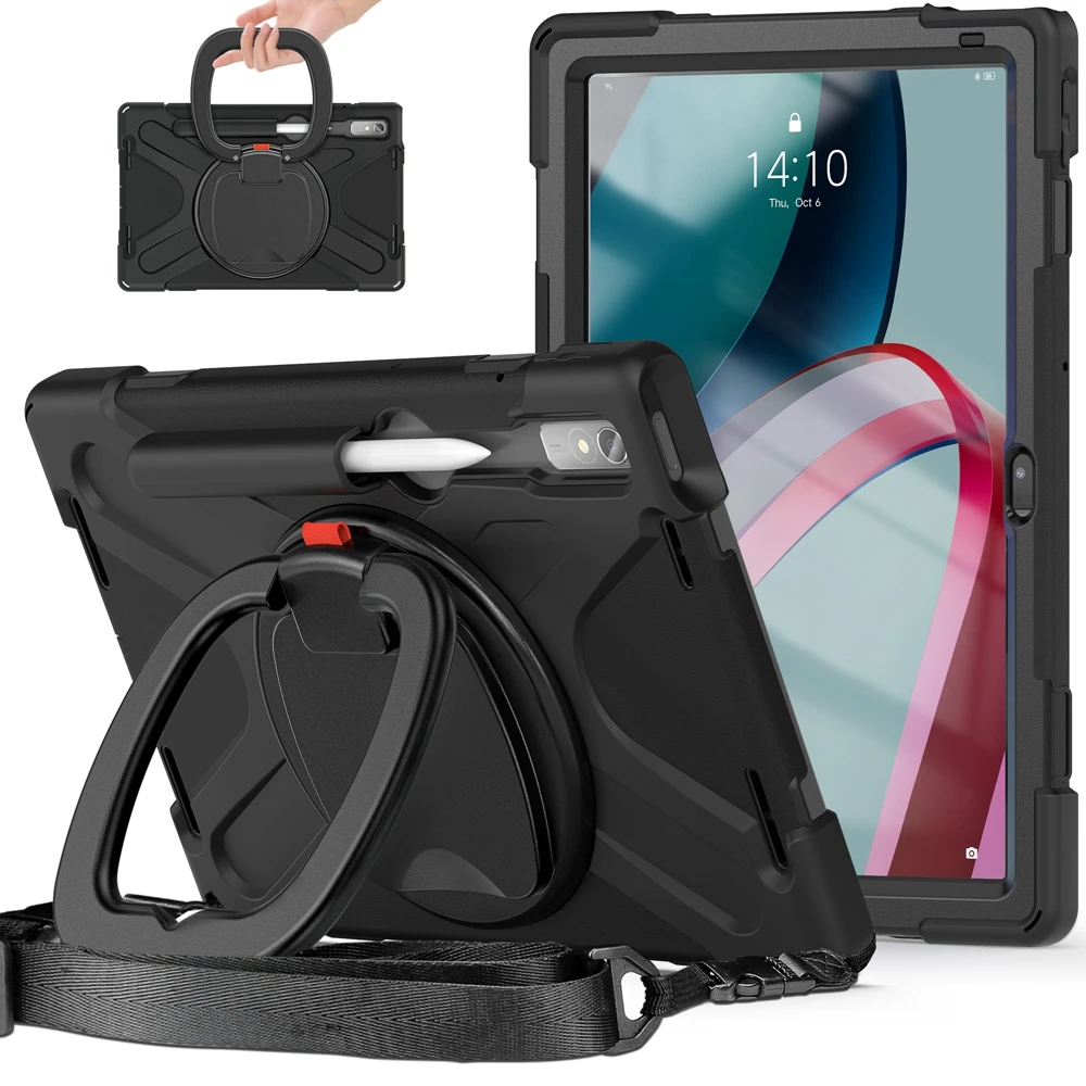 

Shockproof Kids Safe Pull Ring Stand Shoulder Strap Cover For Lenovo Tab P11 Pro 2nd Gen 11.2 inch 2022 TB-132FU TB-138FC Case