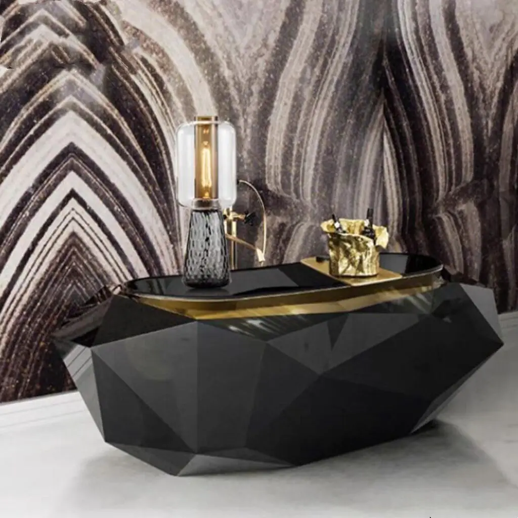 Portugal Light Luxury Bathtub Large Unit Italian Simple Villa Bathroom Diamond Freestanding Bathtub