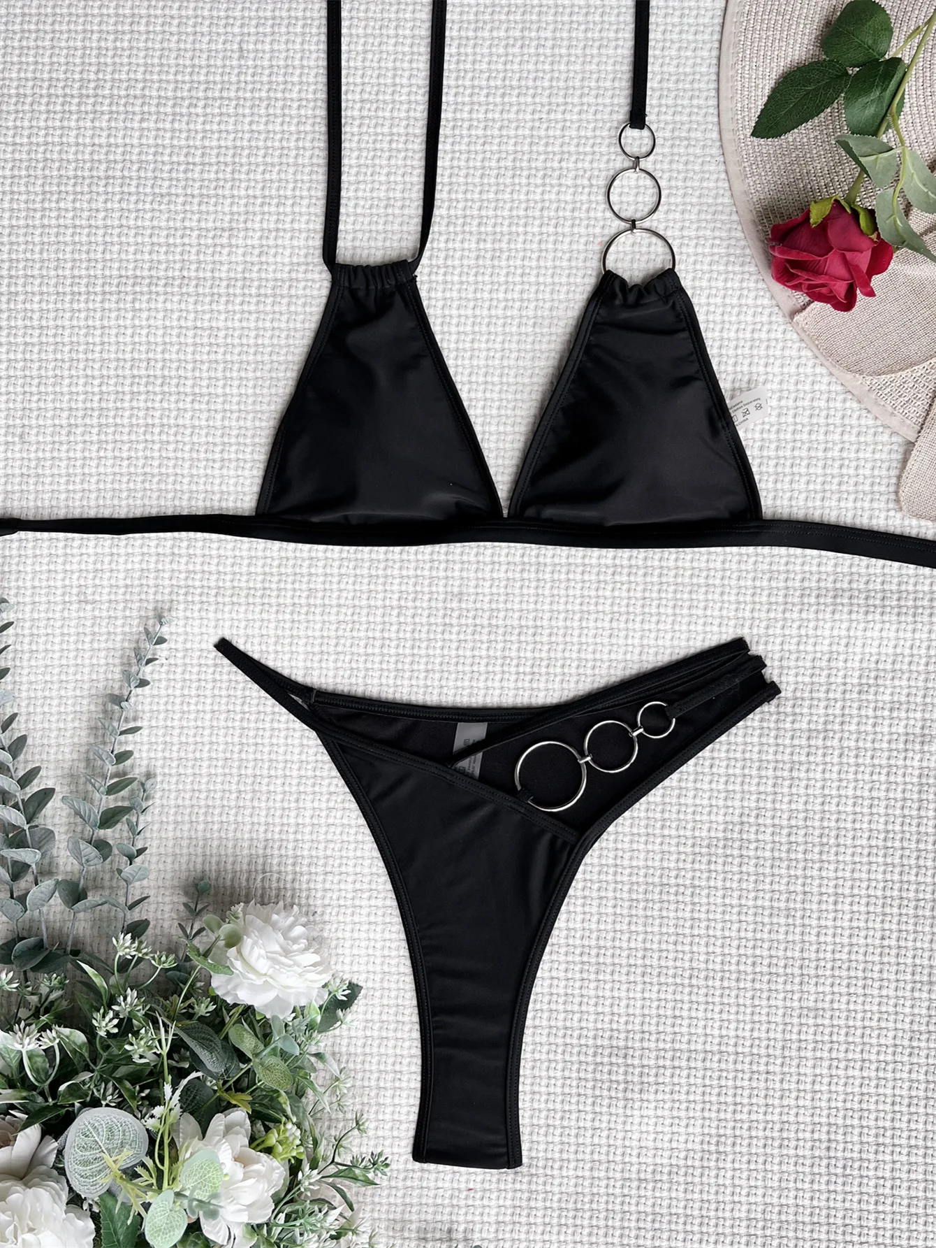 Traje de baño para mujer 2024 Tankini femenino Color sólido empalme traje de baño sin espalda Bikini Sexy primavera caliente traje de baño de dos piezas con tirantes S-L