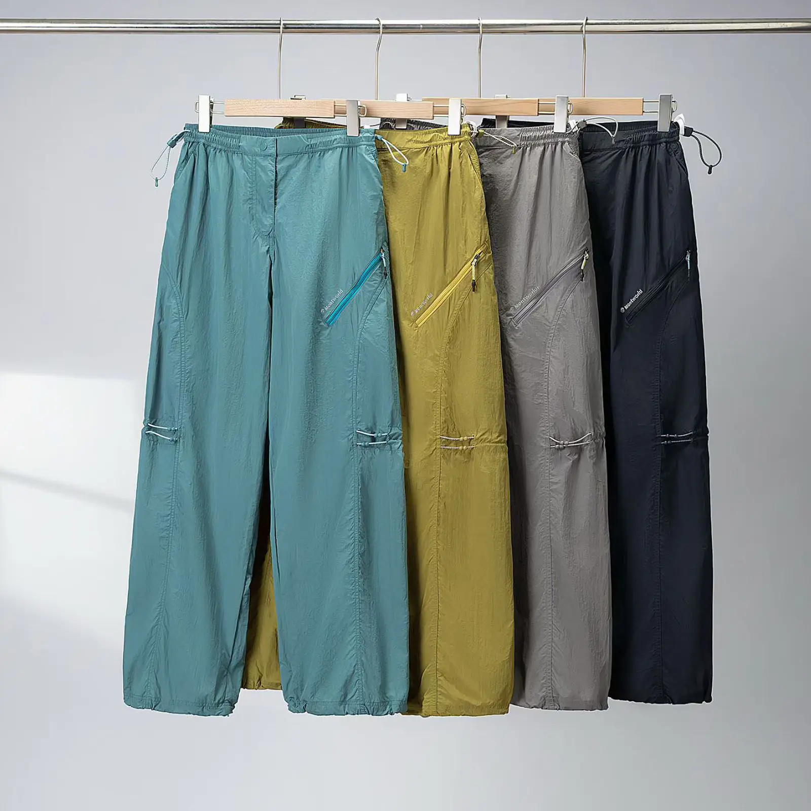 Outdoor Mountain Series Lightweight Breathable Waterproof Drawstring Hiking Pants Quick Dry Casual Workwear Men's Straight Le...