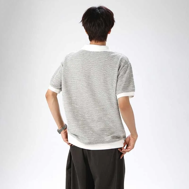 LUZHEN 2026 Summer Original Splicing Edge Outline Short Sleeve T-shirts Men's Fashion Handsome Korean Casual Male Clothes JY7178