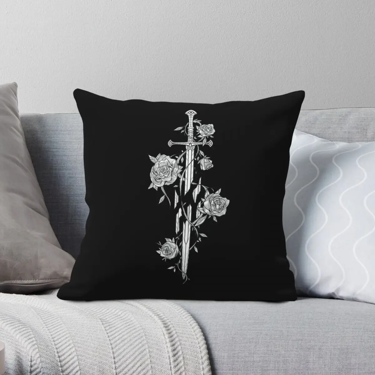 Roses Of The Broken Sword Pillowcase Polyester Linen Velvet Printed Zip Decor Throw Pillow Case Home Cushion Case