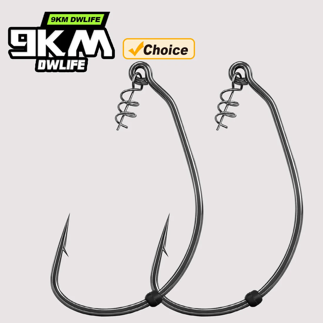 9KM Weedless Swimbait-Haken mit Köderstopper, 25 Stück extra breite EWG-Wurmhaken mit Schraubverschluss-Köderhalter für Bass-Angeln – Detail 1