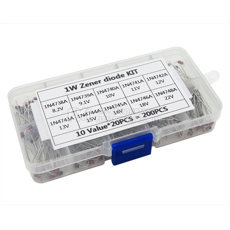 10Values*20PCS Zener Diode Assortment hjxrhgal diy kit Electronic set pack 8.2V 9.1V 10V 11V 12V 13V 15V 16V