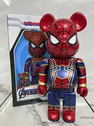 Marvel 28cm Bear Brick 400% Spider Man Venom Violent Bear Doll Iron Man Action Doll Bear Brick Figure Toy Kawaii Decoration