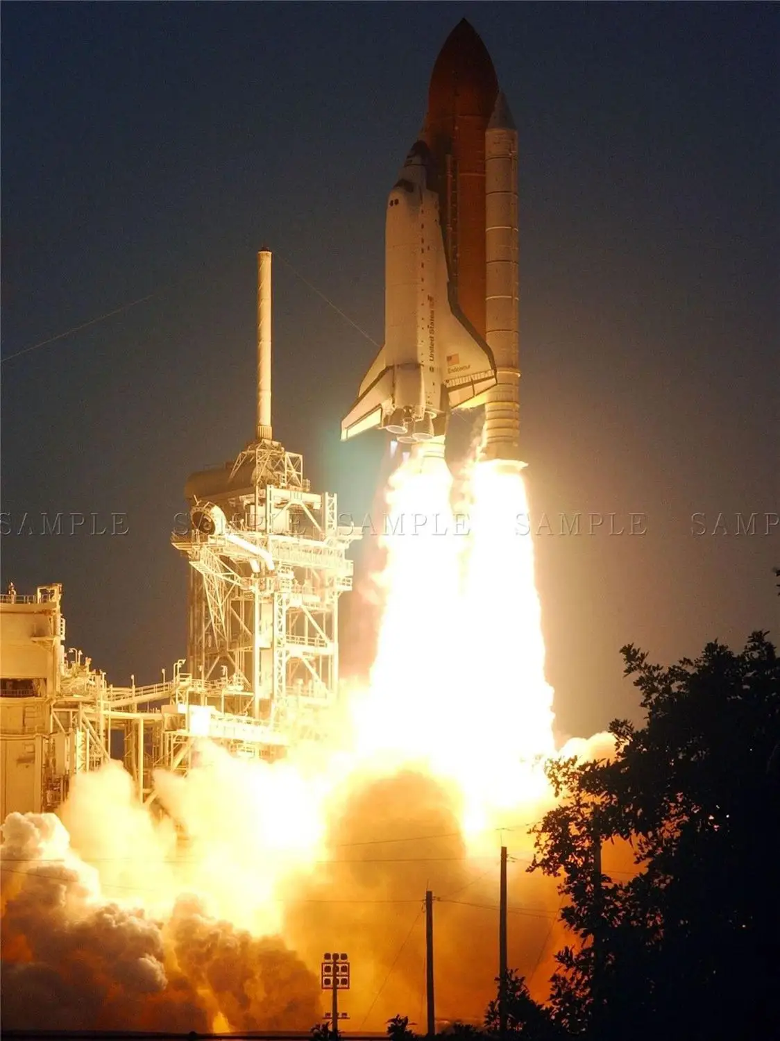 SPACE SHUTTLE ENDEAVOUR HURTLES INTO SKY MISSION Art print Silk poster Home Wall Decor