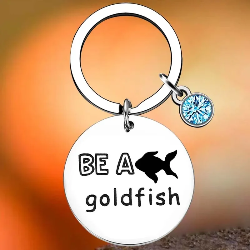 

Hot Goldfish Key Chain Ring Inspire Gift Believe keychains pendant Motivational Gift