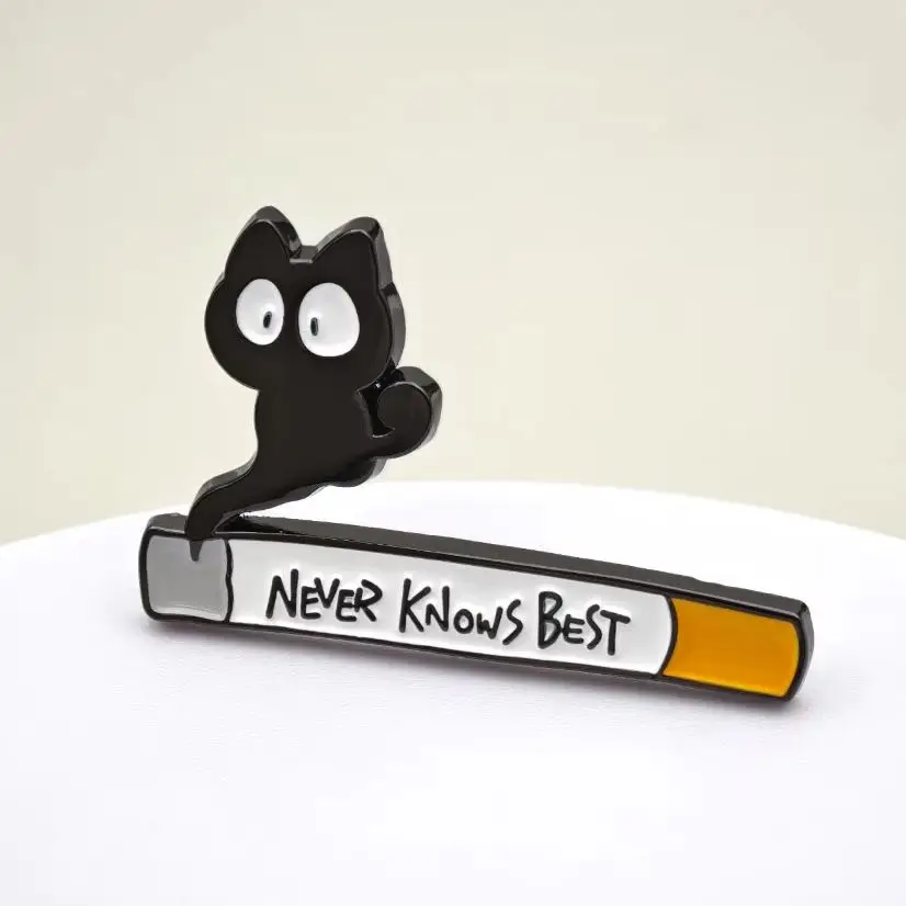 FLCL Never Knows Best Enamel Pin Cute Black Cat Mamimi Samejima Brooch Pins Anime Cigarette Metal Badge for Clothes Backpack Lap