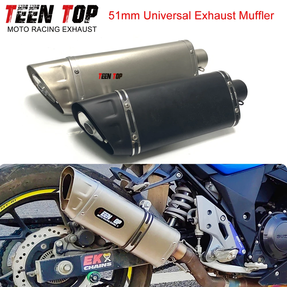 

51mm Universal Exhaust Muffler Stainless Steel Motorcycle Escape DB Killer For Ninja650 CB400 450MT CBR650R Racing Muffler
