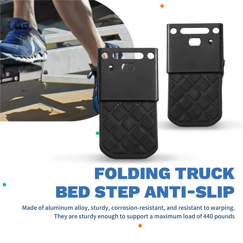 A45F-2PCS شاحنة قابلة للطي السرير خطوة المضادة للانزلاق ل قارب مقطورة الوفير شاحنة صغيرة الباب الخلفي سلم المعسكر RV الأجزاء الخارجية