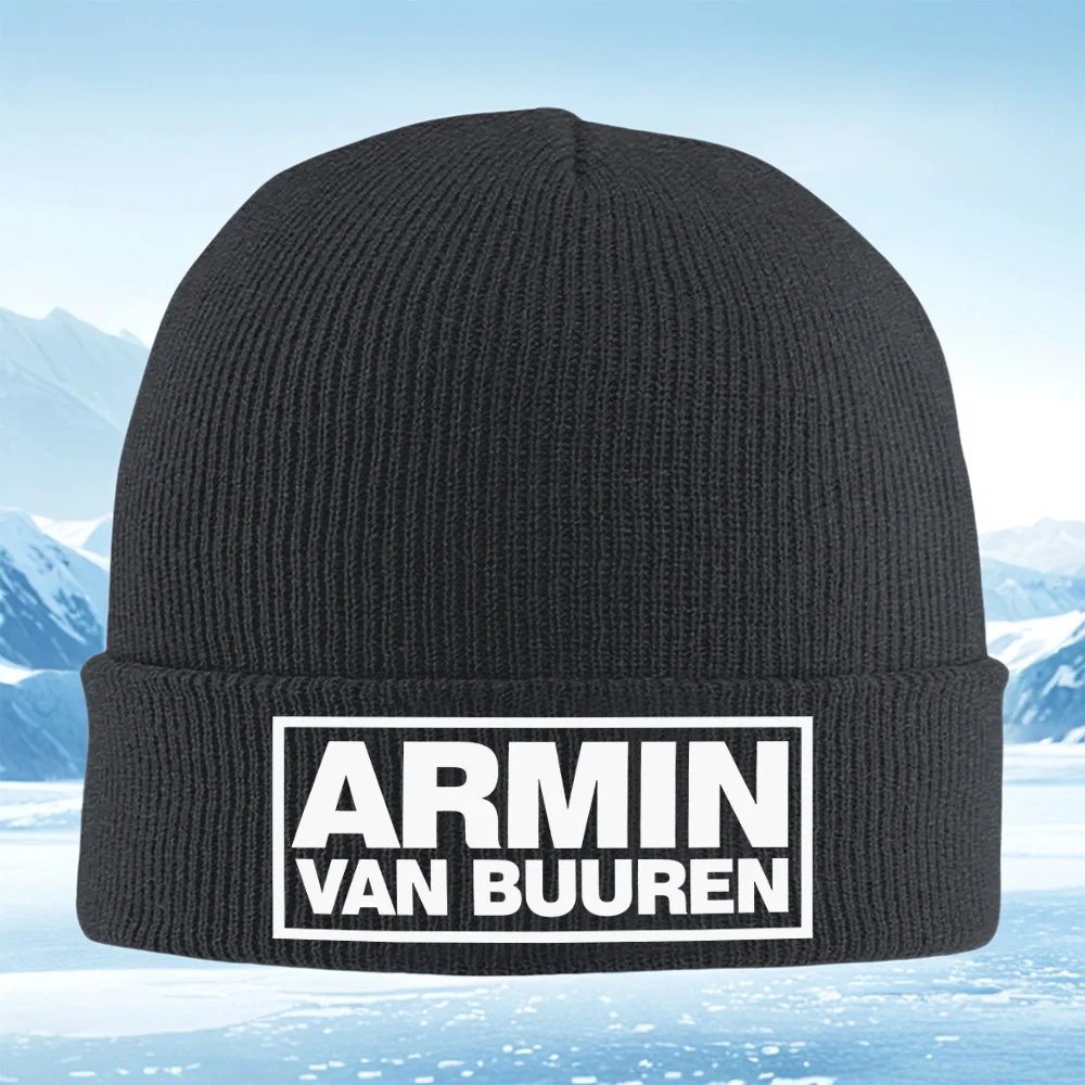 Lettres blanches audacieuses sur bloc noir hommes femmes unisexe tricoté chapeau bonnet pull casquette hiver thermique chaud noël cyclisme en plein air