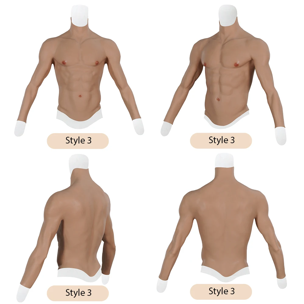 KnowU Muscle Suit Silicone Fake Chest Male Muscle for Cosplay Cross-dressing Four-style realistic Hunk silicone muscles