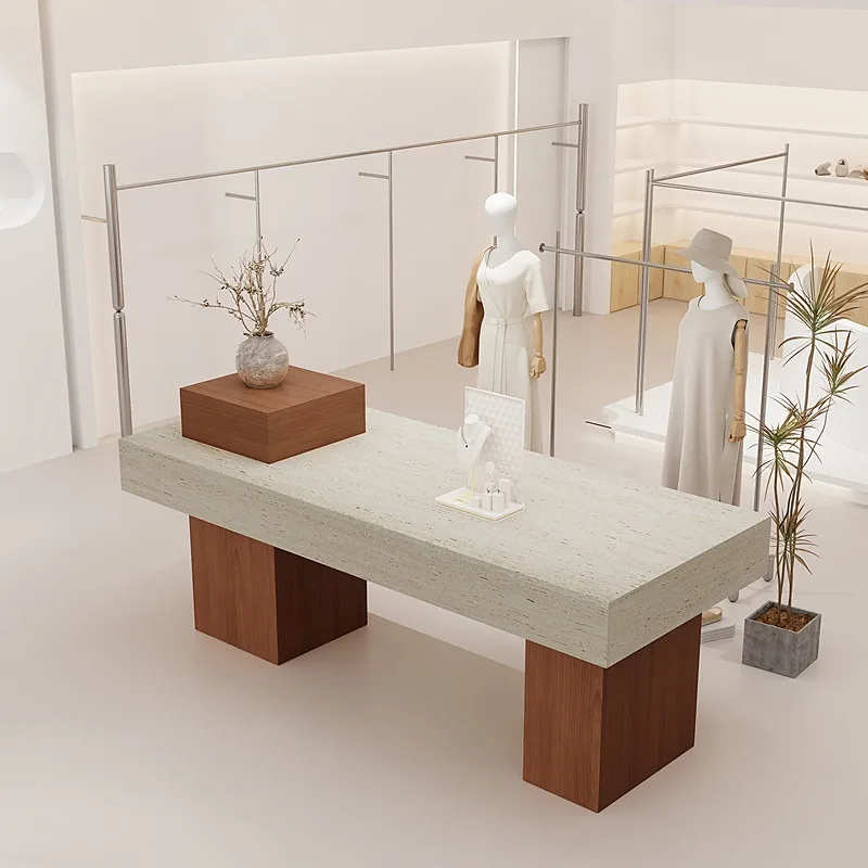 Clothing store Nakajima Taiwan flowing water table women's clothing store Cream wind Nakajima cabinet, simple shoe bag