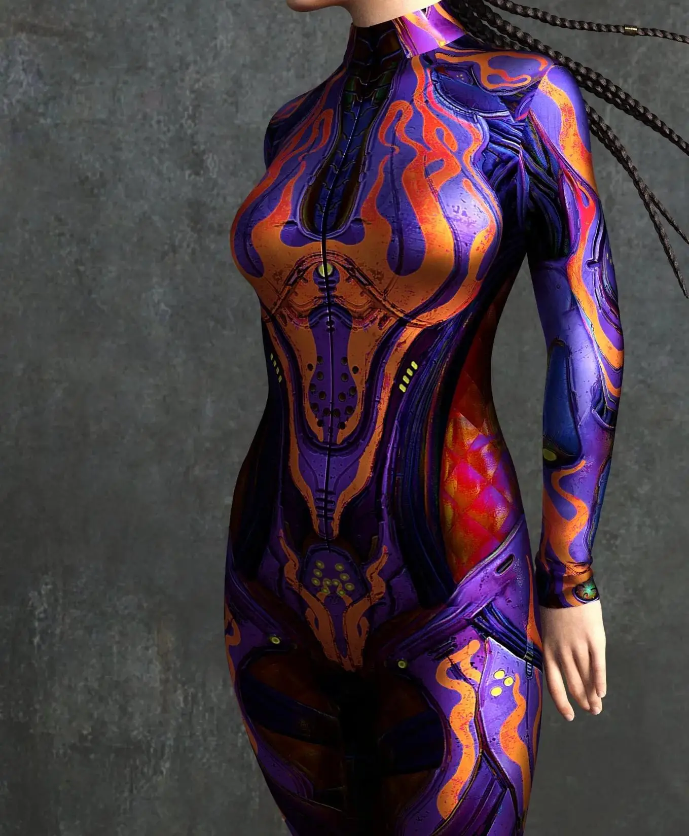 Cooles mechanisches Rüstungs-Cosplay-Kostüm für Frauen, Punk-Bodysuit, elastischer Jumpsuit für Feiertagspartys, ausgefallene Aerial-Yoga-Auftritte, Catsuit – Detail 15