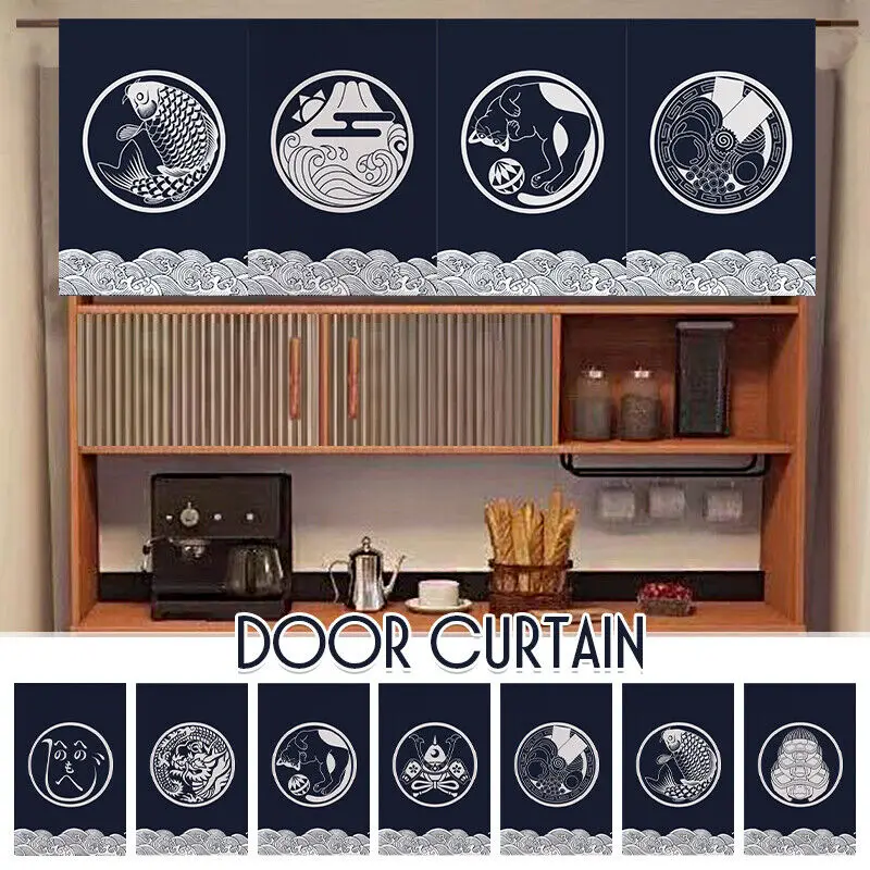 

Japanese Tea Room Partition Door Head Curtain Teahouse Decoration Short Hanging Short Curtains Doorway Partition Home Decor