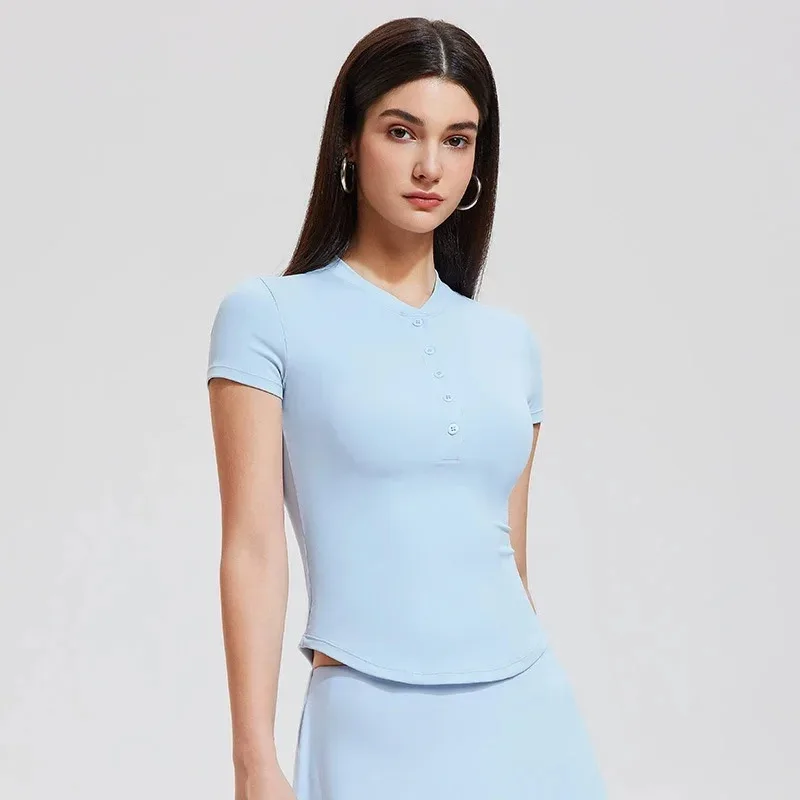 

HELLOMARCEL Бесплатная доставка ЕС США Размер Slim Fit Сексуальные легкие топы для фитнеса с короткими рукавами Высокоэластичные быстросохнущие спортивные юбки