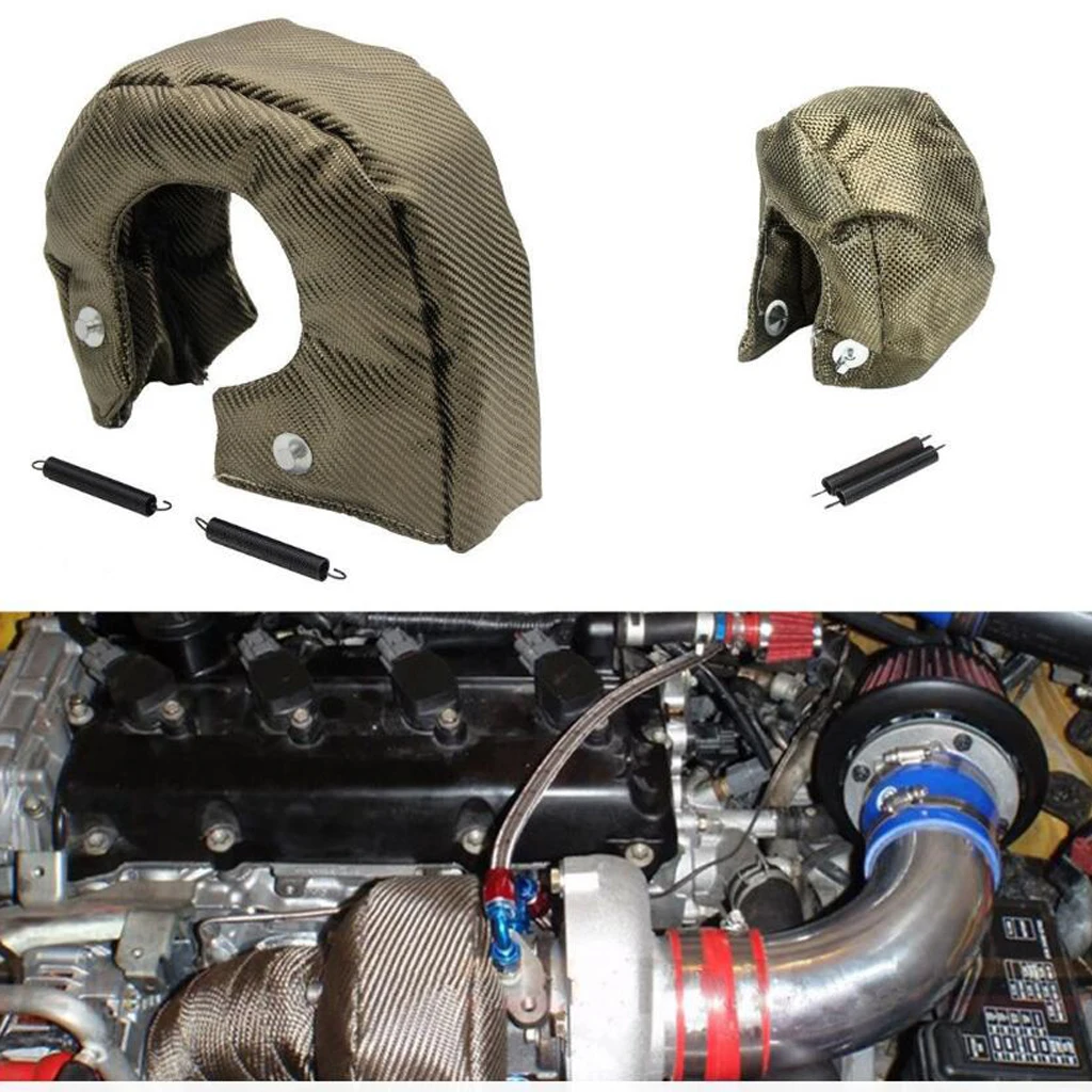 T3 Titanium Turbo Heat Blanket Turbocharger Cover Heat Shield Fiberglass Wrap for Engine Bay Protection