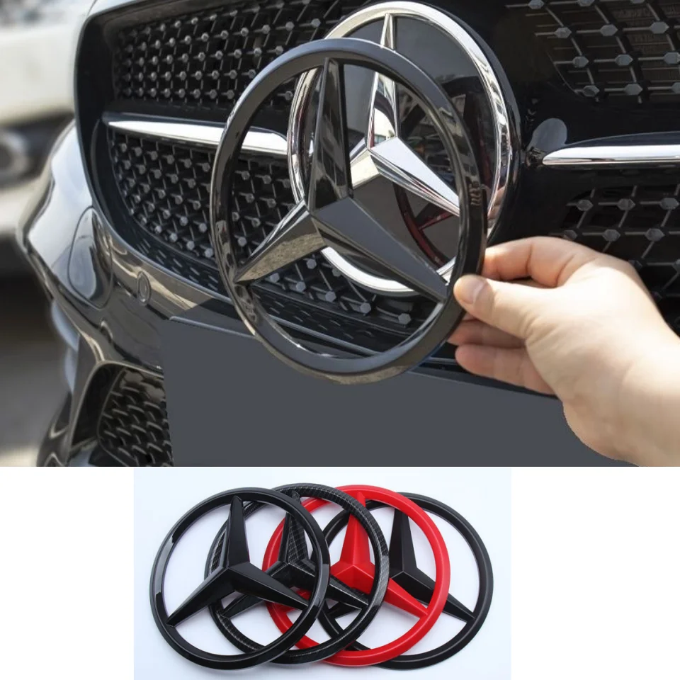 

18.8cm Car Front Grille Large Badge Decal for Mercedes Benz GLA GLB AMG GLS G C E GLE GLB A AMG Cover Decoration Accessories