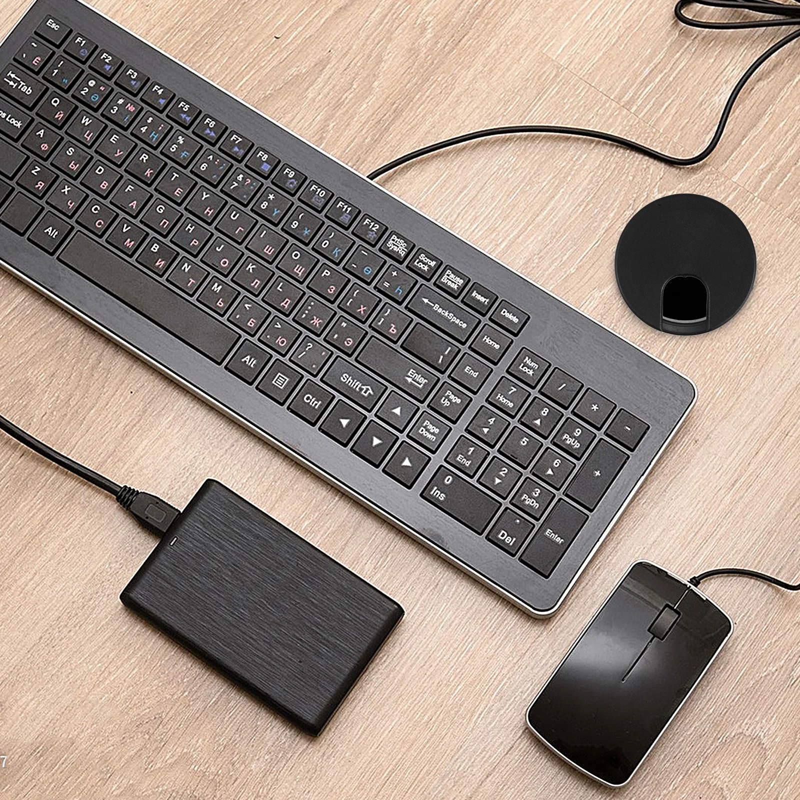 

Plastic Desk Hole Cover Cable Organizer U-Shaped Design Cord Management for Computer Desk Wiring Phone Charging Mobile Counter