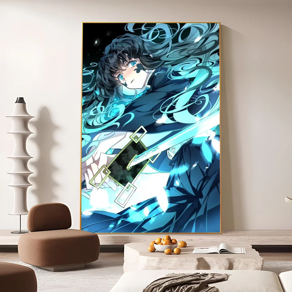 Muichiro Tokito anime DIY samoprzylepny plakat fantazyjna naklejka ścienna do salonu dekoracje barowe dekoracja ścienna