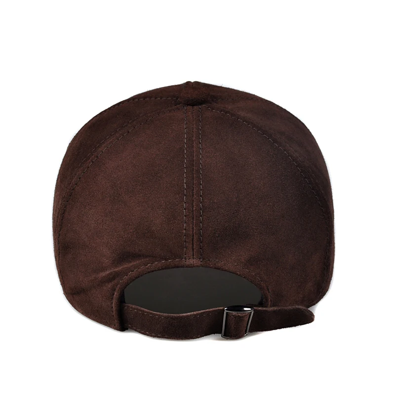 Leather Hat Men Male Winter Top Nubuck Cowhide Adjustable Baseball Cap Big Brim Suede Casual Fashion Women Hip Pop Thin Gorra