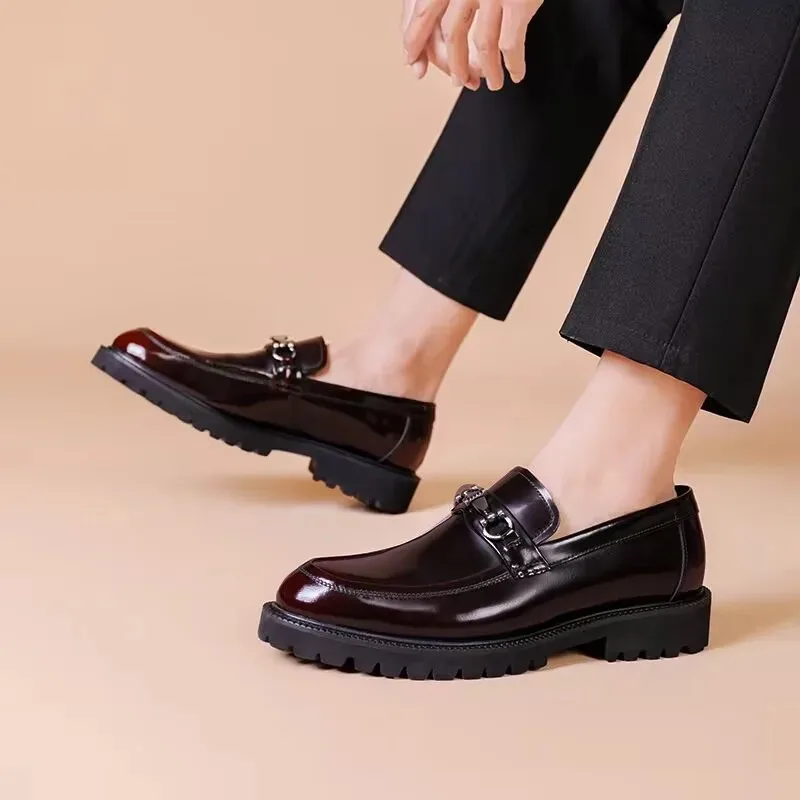 High Quality Men's Oxford Wedding Party Office Formal Shoe Large Size 38-48 Men's Dress Leather Shoes Horse Street Buckle