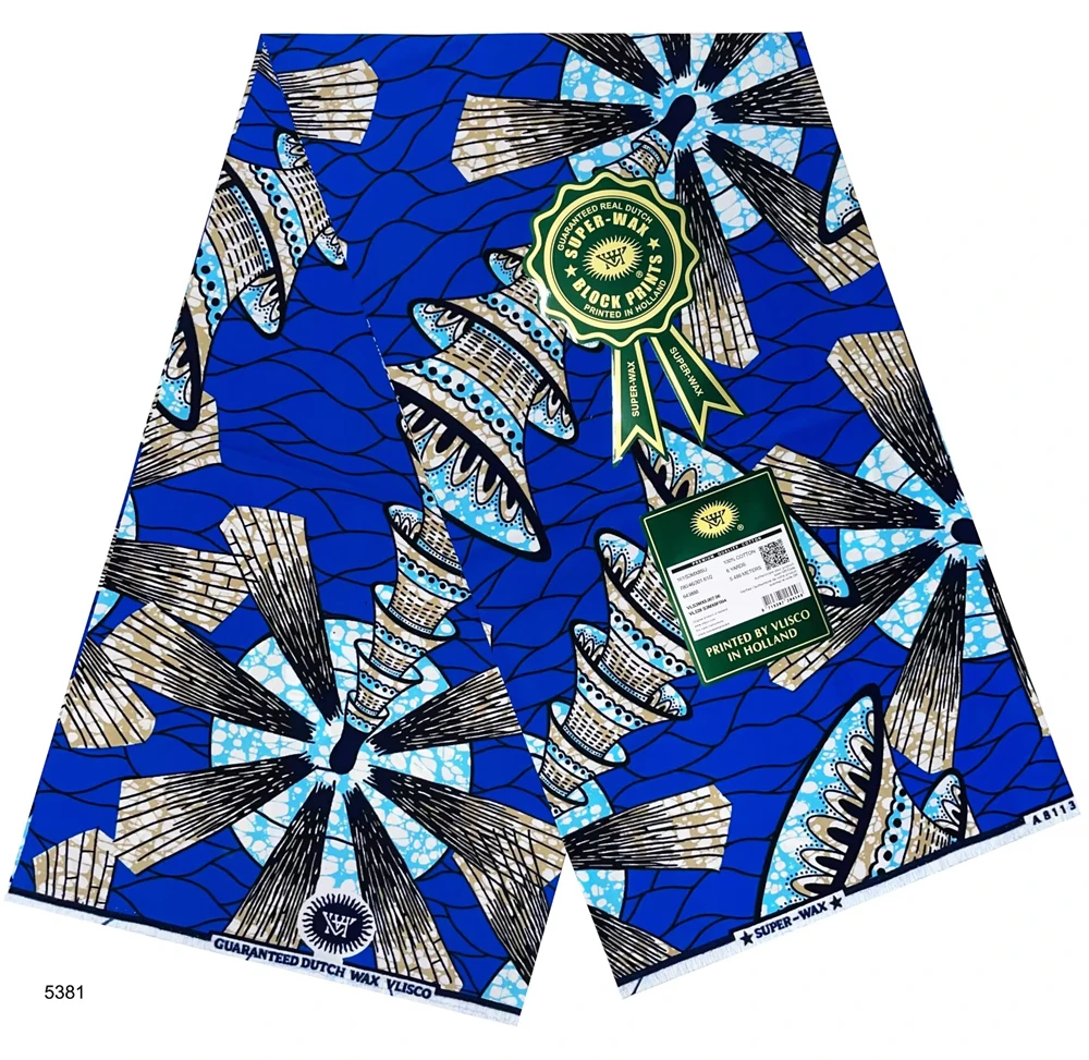 

African Wax High Quality Cotton Soft Wax Prints Fabric For Women Dress Pagne Material 6 Yards