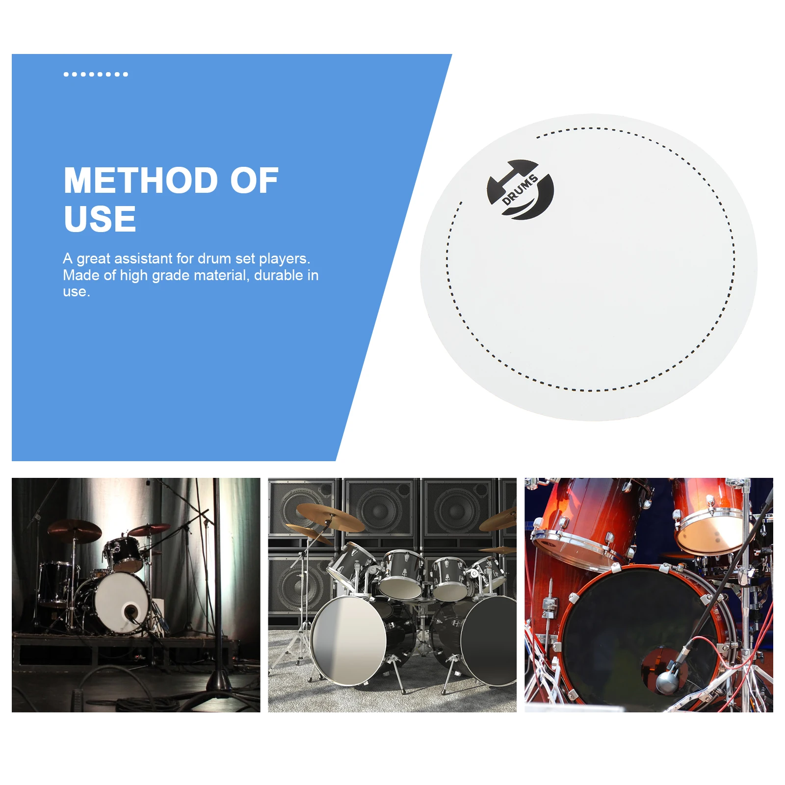 

2 Pcs Anti-collision Reinforcement Patch Durable Drum Protection Sticker Cloth Musical Instrument High Grade Reusable Washable