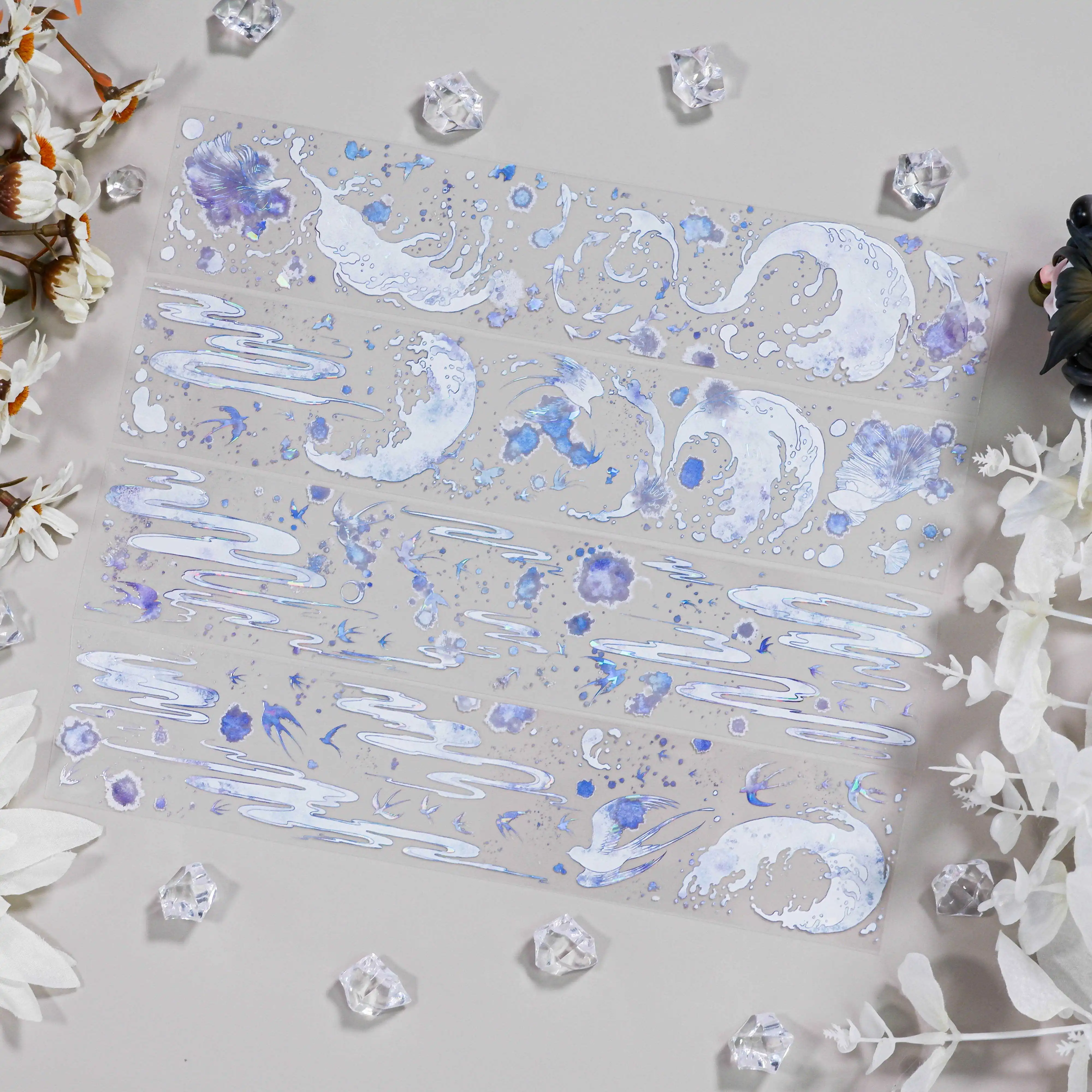 Clouds Water, Shell Light Pet Journal-collage Card DIY Tape