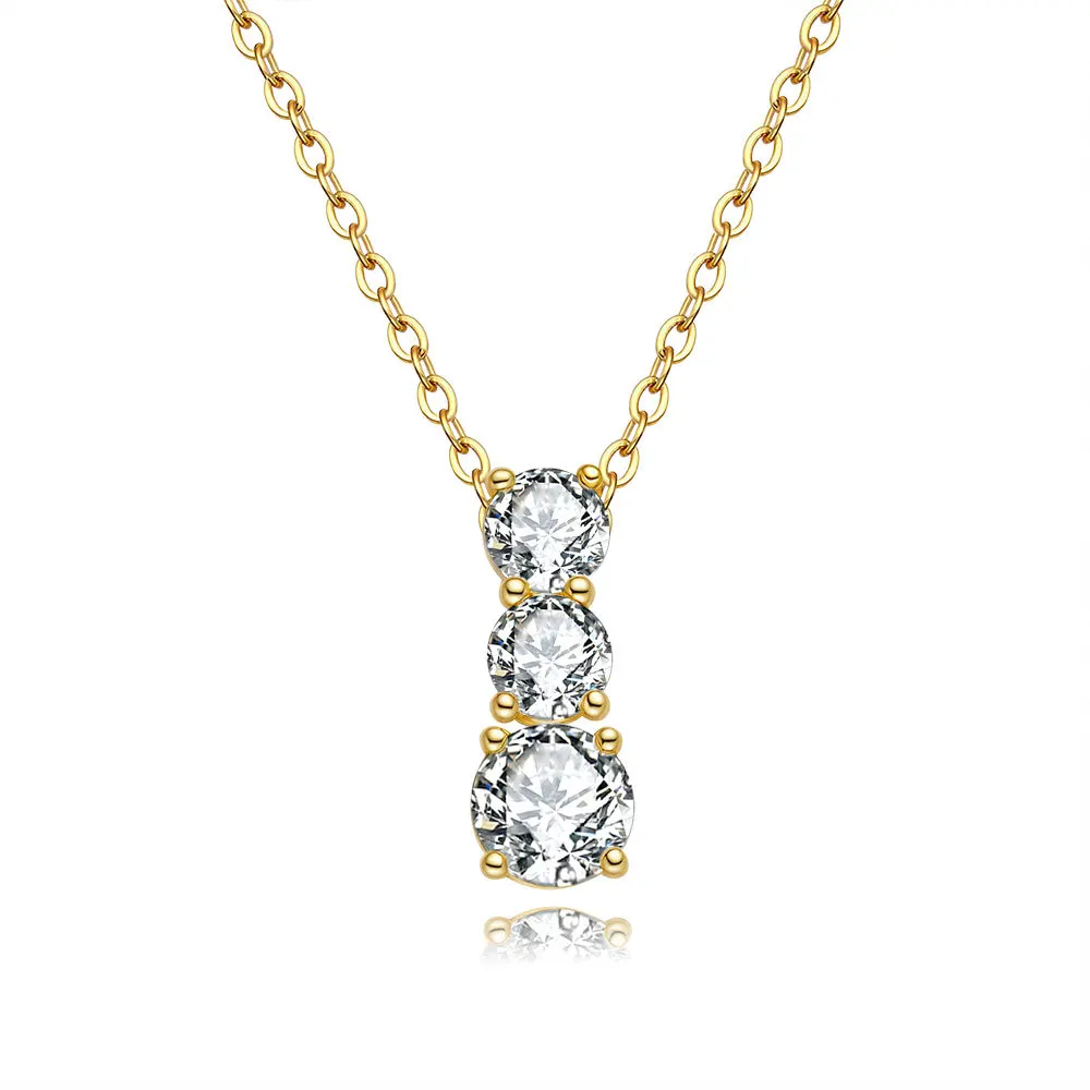 

High End 18K Gold Pendant Made of Sansheng Stone, Light Luxury 2-carat Moissanite Pendant, Platinum PT950 Collarbone Chain
