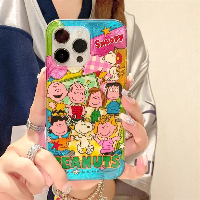 Cartoon Snoopies Charlies Luxury Phone Case For Samsung Galaxy A73 A72 A55 A54 A53 A52 A34 A33 A32 A23 A14 A13 4G 5G Hard Cover