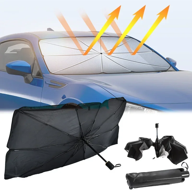 Fold Auto Car Windshield Sun Shade Covers Front Window Sunscreen Sun Visors Heat Insulation Sunshade Parasol for Car Accessories