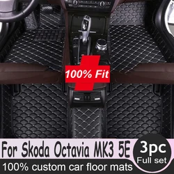 Car Floor Mats For Skoda Octavia MK3 5E 2023 2022 2021 2020 2019 2018 2017 2016 2015 2014 2013 Part Auto Accessories Carpets