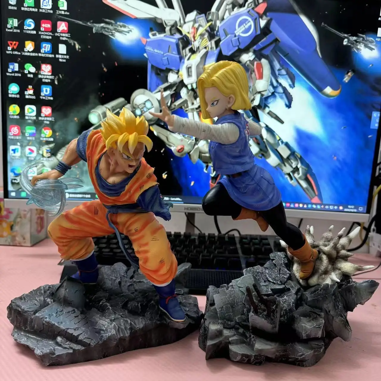 30cm Dragon Ball Figures Gohan Android 18 Anime Figure Son Gohan Lazuli Figurine Statue Models Collection Room Decoration Toys