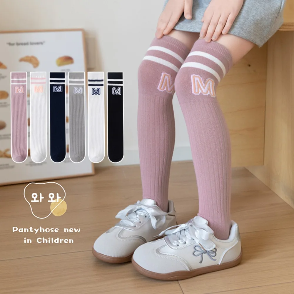Kids Spring Autumn Cotton Knee High Socks Thin Unisex Boys Girls Soft School Sports Daily Outdoor Stockings for Toddler Children