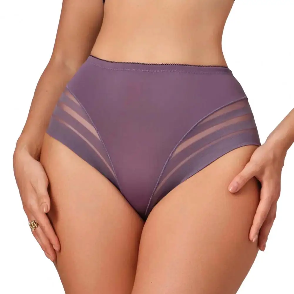 

Women Middle Waist Underwear Spring Summer Breathable Sheer Sexy Panties Stretch Tummy Ladies Full Coverage Brief Underpants Hot