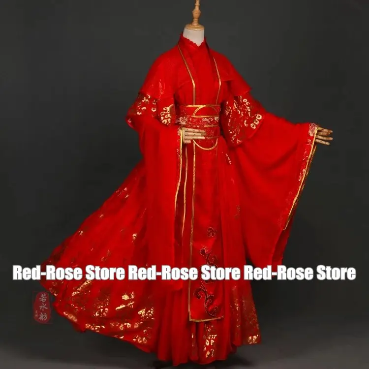 Anime Tian Guan Ci Fu Xie Lian Cosplay Kostuum Chinese Oude Hanfu Rode Trouwjurk Halloween Kostuums Pruiken Voor Vrouwen Meisjes