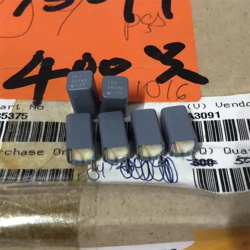 10pcs ARCOTRONIC-STS FREE 750PF 63V diagonal audio foil coupling capacitor from Italy