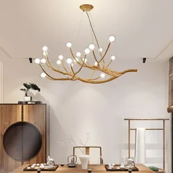 LED Pendant Chandelier para Sala de Estar e Jantar Resina Ferro, Ramo de árvore, Bolha De Vidro, Simulação, Retro, Decoração Da Casa, Iluminação Pendurada