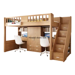 Children's bed, desk, wardrobe integrated high and low small household